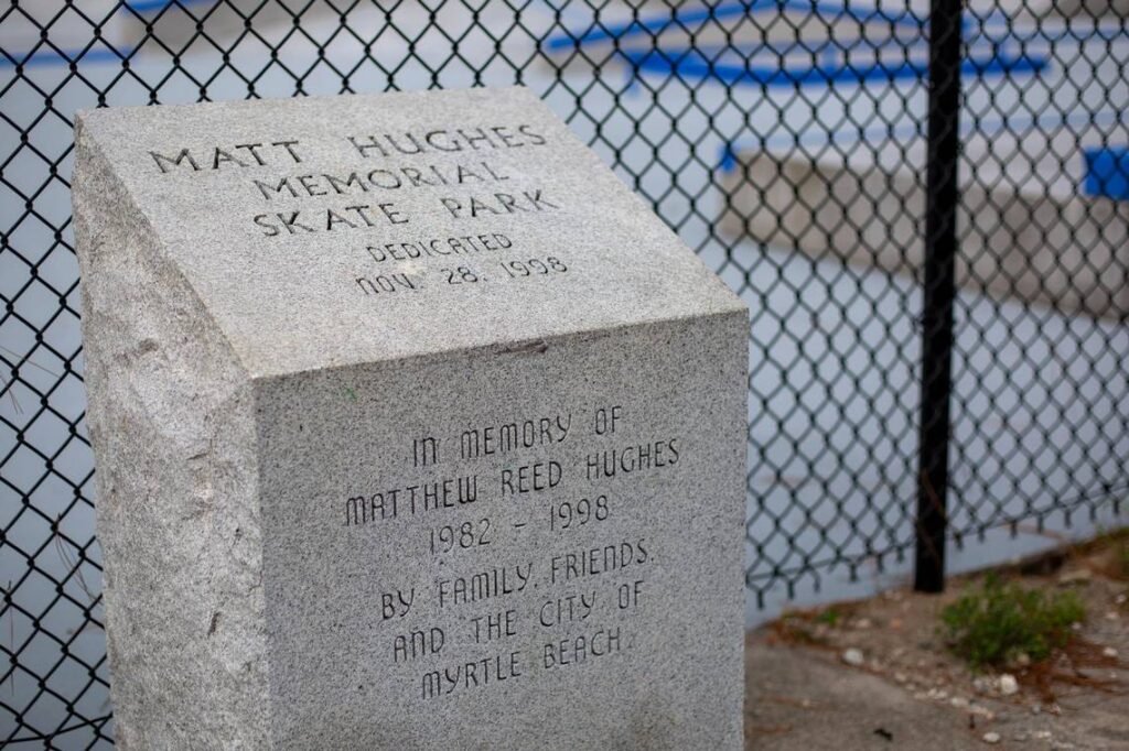 Memorial Stone - Matt Hughes Skatepark